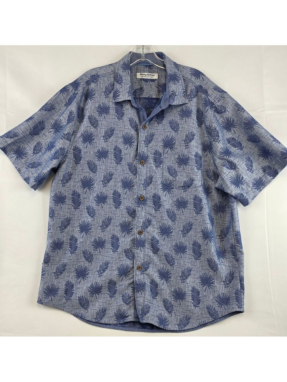 Tommy Bahama The Coconut Point Men's Blue Short Sleeve Button-Up Shirt Size L